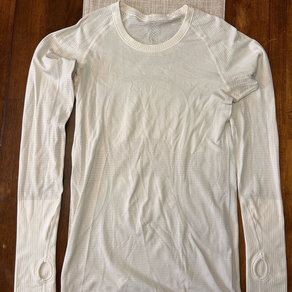 Lululemon White Long Sleeve Top